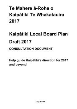 Draft Kaipātiki Local Board Plan 2017