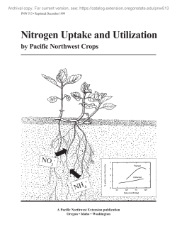 Nitrogen Uptake and Utilization by Pacific Northwest Crops