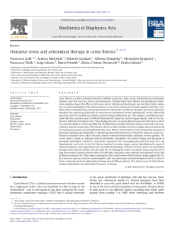 Oxidative stress and antioxidant therapy in cystic fibrosis
