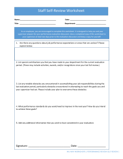 Staff Self-Review Worksheet