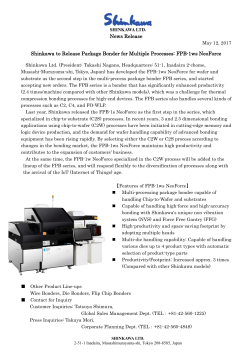News Release Shinkawa to Release Package Bonder for Multiple