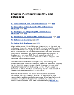 7.3 Strategies for integrating XML with relational databases page 250