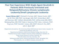 The Bruton`s Tyrosine Kinase Inhibitor Ibrutinib in