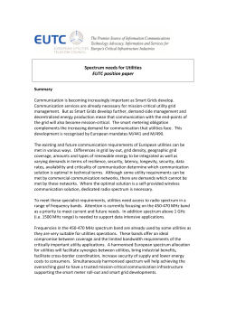 Spectrum needs for Utilities EUTC position paper