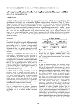 A Comparison of Reading Models, Their Application