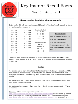 I know number bonds to 100.