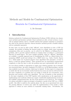 Methods and Models for Combinatorial Optimization