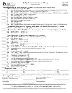 Ecology, Evolution and Environmental Biology BIOLOGY