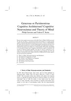 Generous or Parsimonious Cognitive Architecture? Cognitive