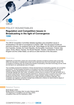 regulation and competition issues in broadcasting in the light of