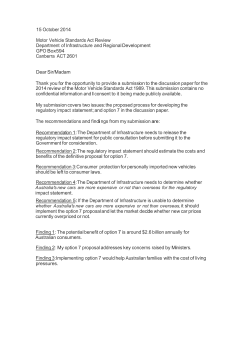 15 October 2014 Motor Vehicle Standards Act Review Department