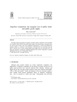 Imperfect competition, the marginal cost of public funds and public
