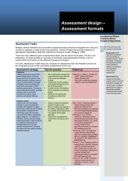 Assessment formats - Curtin Learning and Teaching