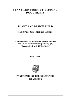 STANDARD FORM OF BIDDING DOCUMENTS PLANT AND