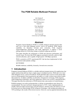 The PGM Reliable Multicast Protocol