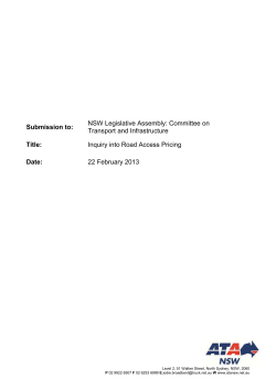 ATA NSW Road Access Pricing submission
