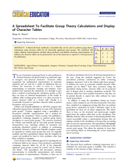 A Spreadsheet To Facilitate Group Theory