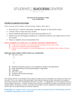 STUDENT LEARNING OUTCOMES At the conclusion of the