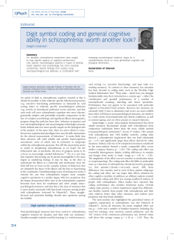 Digit symbol coding and general cognitive ability in schizophrenia