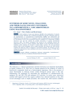 synthesis of some novel chalcones and their facile one
