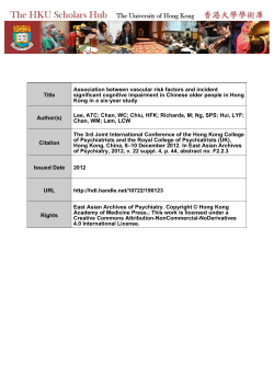 Title Association between vascular risk factors and incident