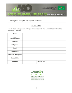 Entry Form - Angkor Golf Resort