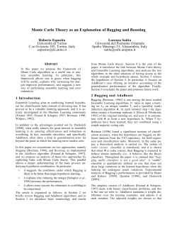 Monte Carlo Theory as an Explanation of Bagging and Boosting