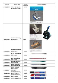 1-0001-0000 one hole punch, heavy duty, uno each 1-0001