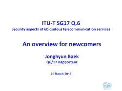 Security aspects of ubiquitous telecommunication services