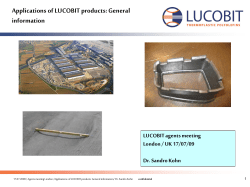 Applications of LUCOBIT products