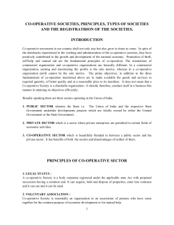 co-operative societies, principles, types of societies and the