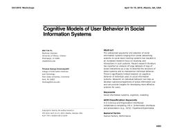 Cognitive Models of User Behavior in Social