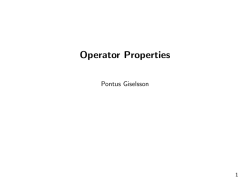Operator Properties
