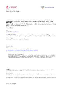 University of Groningen The Catalytic Conversion of D