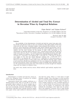 Determination of Alcohol and Total Dry Extract in Slovenian Wines
