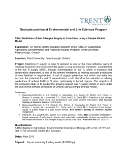 Graduate position at Environmental and Life