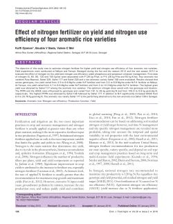 Effect of nitrogen fertilizer on yield and nitrogen use efficiency of four