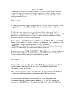 othello essay - Danika Barker