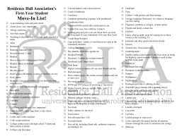 Move-In List! - Residence Hall Association