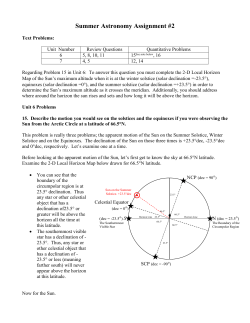 Astronomy Assignment #1