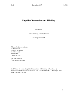 Cognitive Neuroscience of Thinking