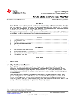 Finite State Machines for MSP430 (Rev. A