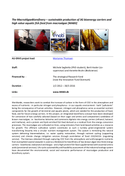 The MacroAlgaeBiorefinery &ndash; sustainable production of 3G