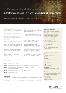 Let`s stop saying digital strategy Strategic choices in a world of