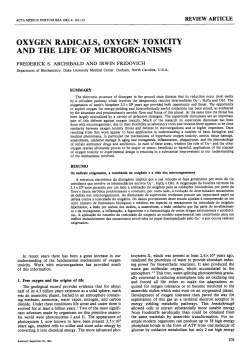 oxygen radicals, oxygen toxicity and the life of microorganisms