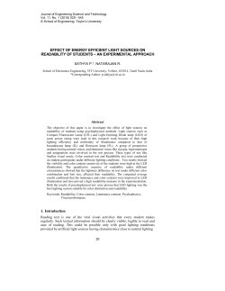Effect of energy efficient light source on readability of students