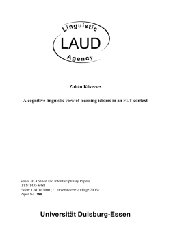 A cognitive linguistic view of learning idioms in an FLT context