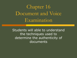 Chapter 16 Document and Voice Examination