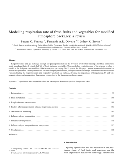 Modelling respiration rate of fresh fruits and vegetables for modified