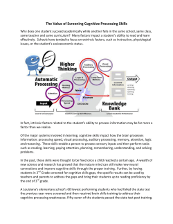 The Value of Screening Cognitive Processing Skills